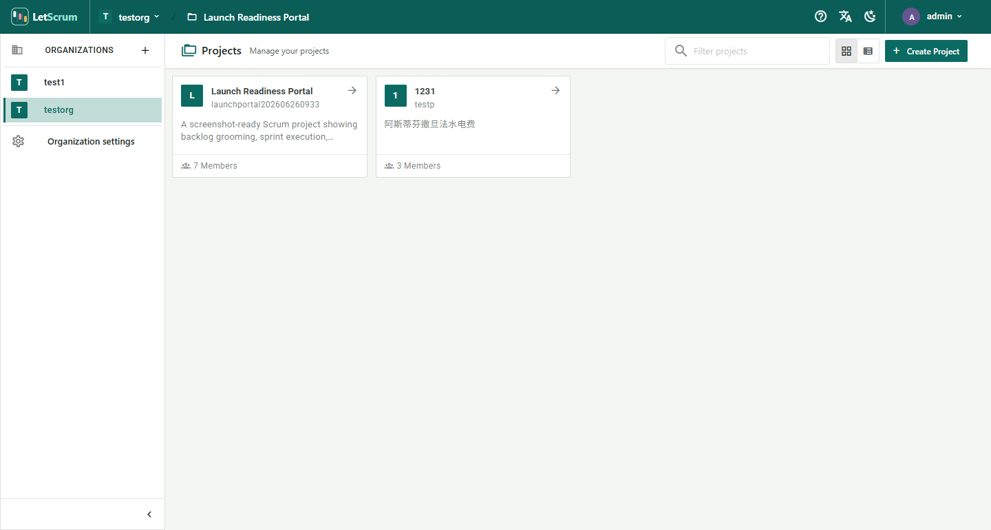 LetScrum project directory